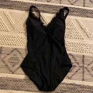 Gottex Ruffle Black Swim Bathingsuit